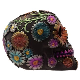 Caveira Decorativa Margaridas Multicolor